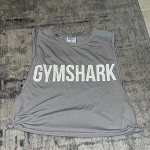 Gymshark Light Gray Knotted Crop Tank with White Logo
